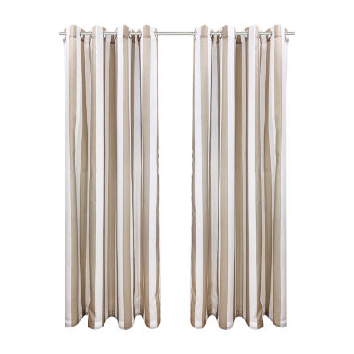Outdoor Decor Seascapes Stripe Grommet Top Light-Filtering Set of 2 Outdoor Curtain Panel