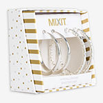 Mixit Smooth & Textured Hoop 2 Pair Earring Set