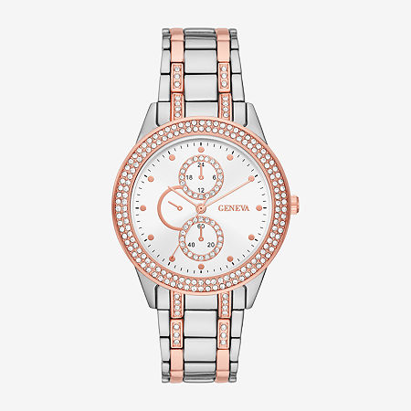 Geneva Geneva Ladies Womens Crystal Accent Two Tone Bracelet Watch Fmdjm265, One Size