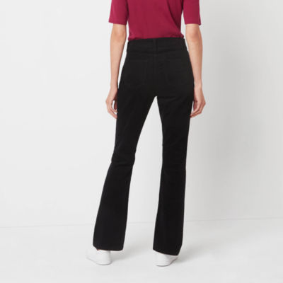 St. John's Bay Womens Mid Rise Secretly Slender Straight Corduroy Pant,  Color: Chocolate Chip - JCPenney