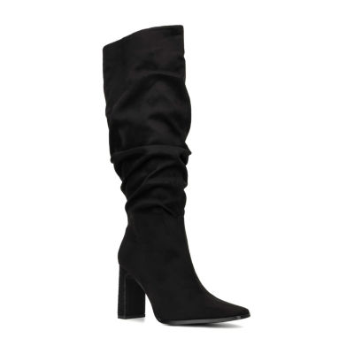 New York & Company Womens Damaris Stacked Heel Over the Knee Boots