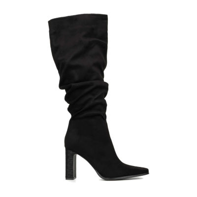 New York & Company Womens Damaris Stacked Heel Over the Knee Boots