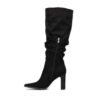 New York & Company Womens Damaris Stacked Heel Over the Knee Boots