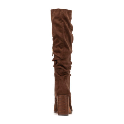 New York & Company Womens Damaris Stacked Heel Over the Knee Boots