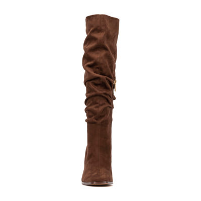New York & Company Womens Damaris Stacked Heel Over the Knee Boots