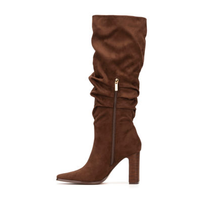 New York & Company Womens Damaris Stacked Heel Over the Knee Boots