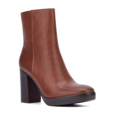 New York & Company Womens Fay Stacked Heel Booties