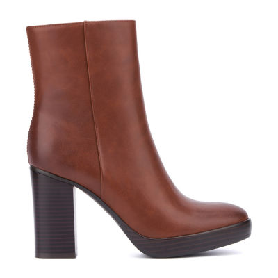 New York & Company Womens Fay Stacked Heel Booties