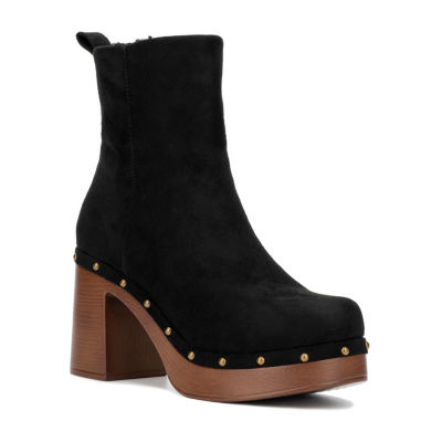 New York & Company Womens Vanna Block Heel Chelsea Boots