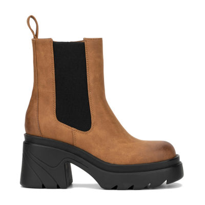 New York & Company Womens Tessa Block Heel Chelsea Boots