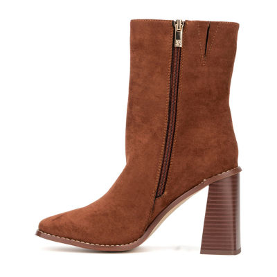 New York & Company Womens Aarya Stacked Heel Booties