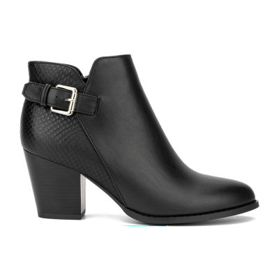 New York & Company Womens Jamieie Stacked Heel Booties