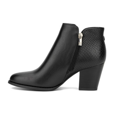 New York & Company Womens Jamieie Stacked Heel Booties