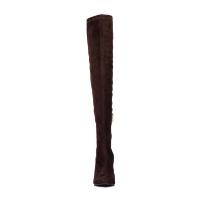 New York & Company Womens Monia Block Heel Over the Knee Boots