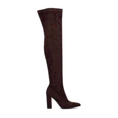 New York & Company Womens Monia Block Heel Over the Knee Boots