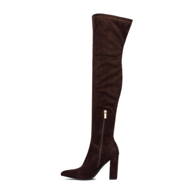 New York & Company Womens Monia Block Heel Over the Knee Boots