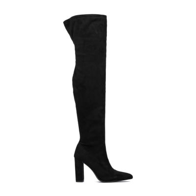 New York & Company Womens Monia Block Heel Over the Knee Boots