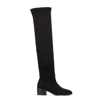 New York & Company Womens Rana Stacked Heel Over the Knee Boots