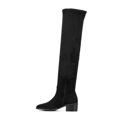 New York & Company Womens Rana Stacked Heel Over the Knee Boots