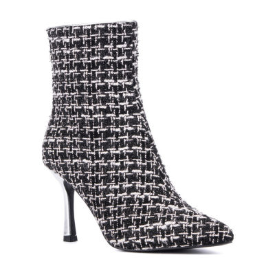 New York & Company Womens Ricki Fabrics Stiletto Heel Chelsea Boots