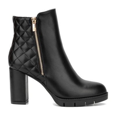 New York & Company Womens Emmalynnie Block Heel Chelsea Boots