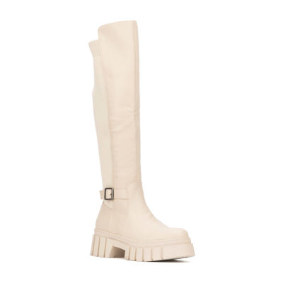 New York & Company Womens Sara Block Heel Over the Knee Boots