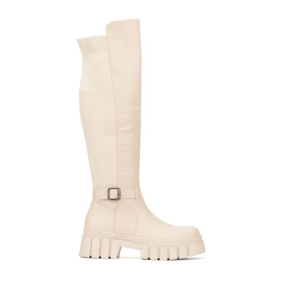 New York & Company Womens Sara Block Heel Over the Knee Boots