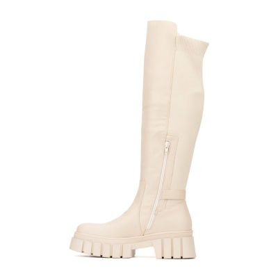 New York & Company Womens Sara Block Heel Over the Knee Boots