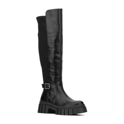 New York & Company Womens Sara Block Heel Over the Knee Boots