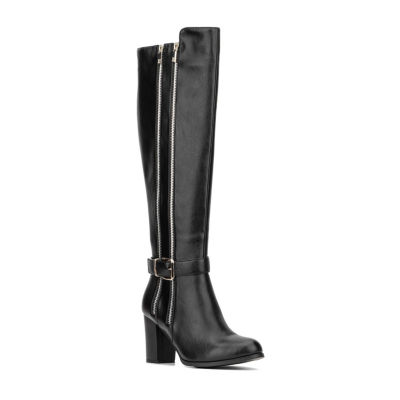 New York & Company Womens Andrina Block Heel Over the Knee Boots