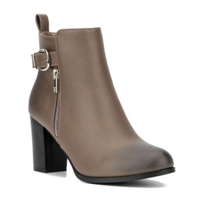 New York & Company Womens Angie Stacked Heel Booties
