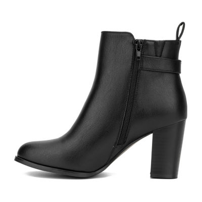 New York & Company Womens Angie Stacked Heel Booties