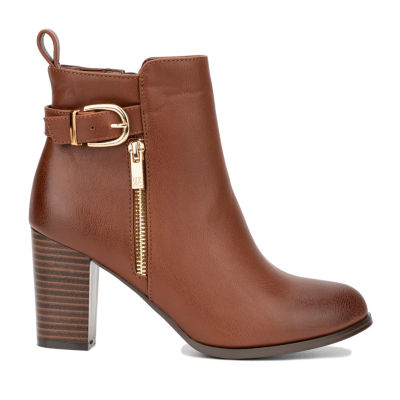New York & Company Womens Angie Stacked Heel Booties