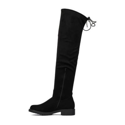 New York & Company Womens Ulla Block Heel Over the Knee Boots