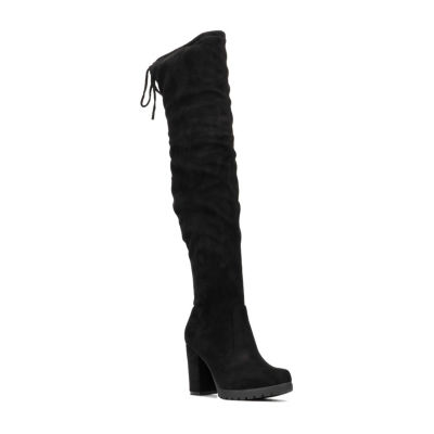 New York & Company Womens Adora Block Heel Over the Knee Boots