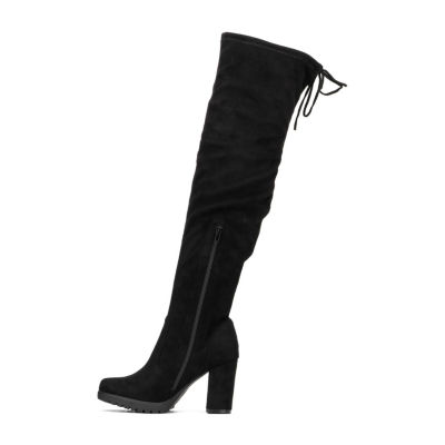 New York & Company Womens Adora Block Heel Over the Knee Boots