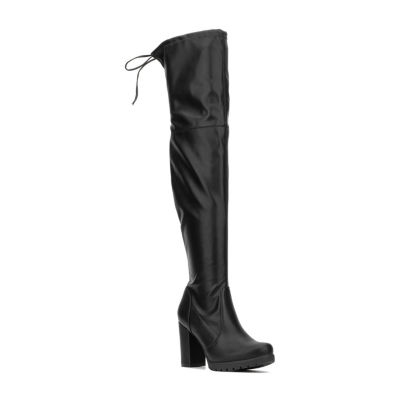 New York & Company Womens Adora Block Heel Over the Knee Boots