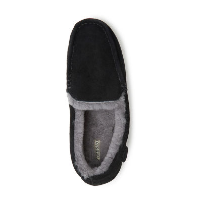 Dearfoams Melbourne Genuine Suede Mens Moccasin Slippers