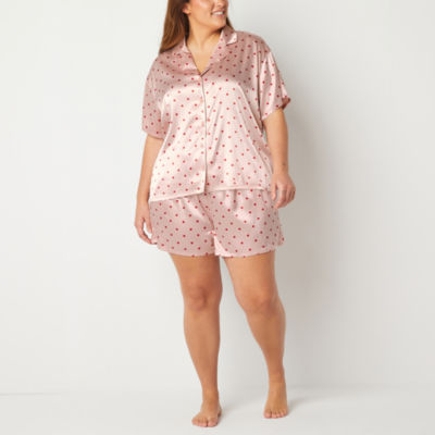 Ambrielle Womens Plus Short Sleeve 2-pc. Shorts Pajama Set