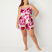 Ambrielle Womens Plus Sleeveless V-Neck 2-pc. Shorts Pajama Set