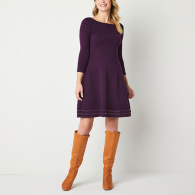 Jessica Howard 3/4 Sleeve Sweater Dress