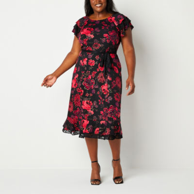 Perceptions short sleeve fit & flare dress sale