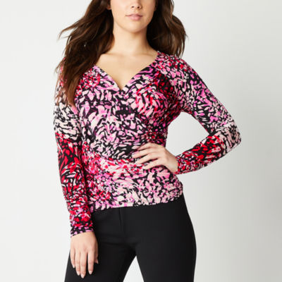 Bold Elements Womens V Neck Long Sleeve Blouse