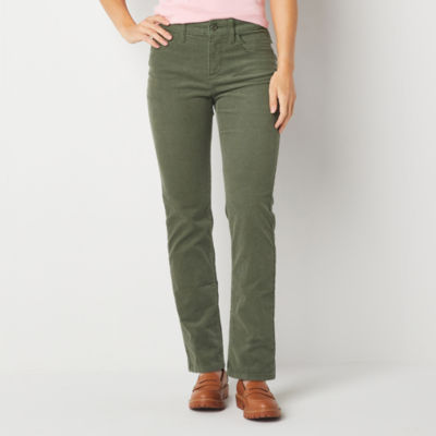 St. John's Bay Secretly Slender Womens Mid Rise Straight Corduroy Pant