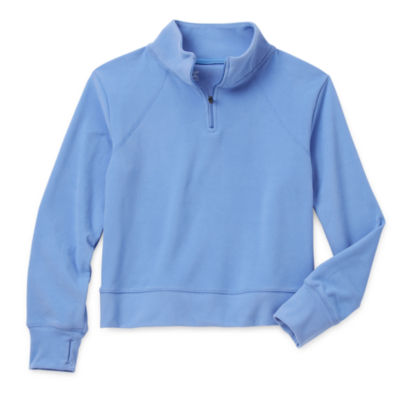 Xersion Womens Mock Neck Long Sleeve Quarter-Zip Pullover Plus