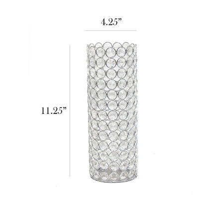 All the Rages Elegant Designs Chrome Elipse Crystal Vase