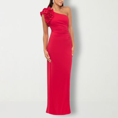 DJ Jaz Ruffle Applique Sleeveless Evening Gown