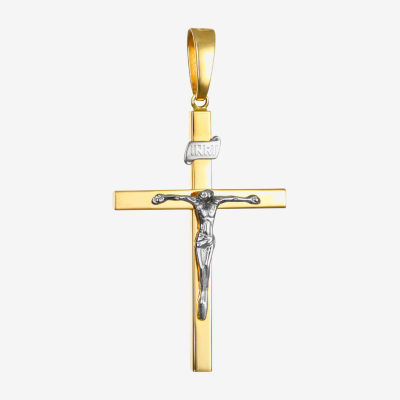 Religious Jewelry Crucifix Mens 14K Gold Cross Pendant