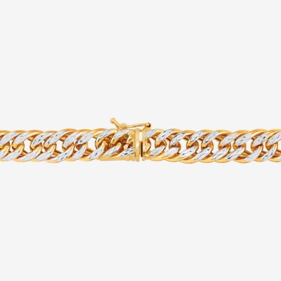 14K Gold 9 Inch Hollow Curb Chain Bracelet