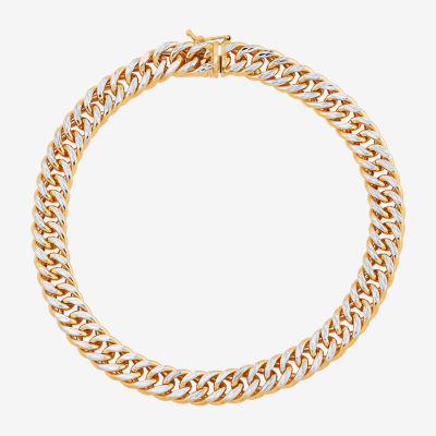 14K Gold 9 Inch Hollow Curb Chain Bracelet